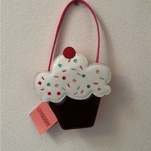 Vintage 1990s Rockabilly Pink Cupcake Mini Purse Handbag. NEW!! 6.5x7”